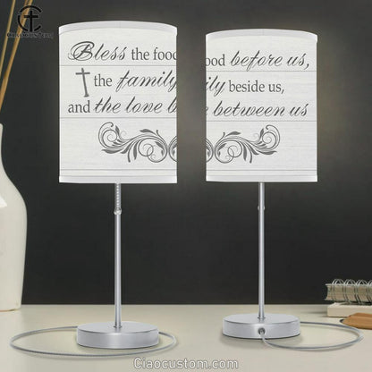 Bless The Food Before Us Table Lamp For Bedroom - Christian Lamp Art - Christian Room Decor