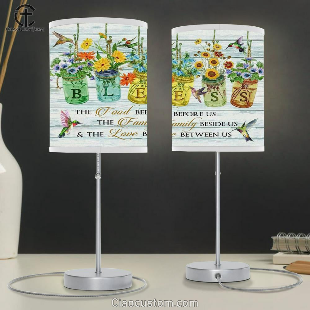 Bless The Food Before Us Table Lamp For Bedroom - Christian Room Decor