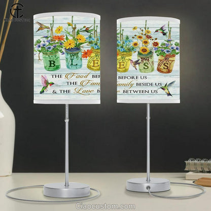 Bless The Food Before Us Table Lamp For Bedroom - Christian Room Decor