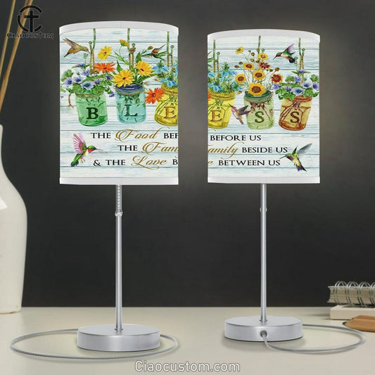 Bless The Food Before Us Table Lamp For Bedroom - Christian Room Decor