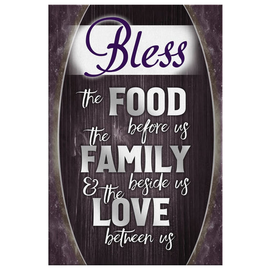 Bless The Food Before Us The Family Beside Us Canvas Wall Art - Christian Canvas Prints - Bible Verse Canvas