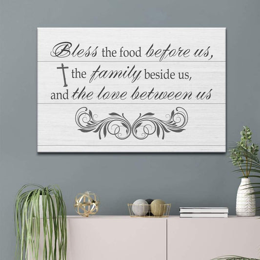 Bless The Food Before Us Wall Art Canvas - Christian Wall Art - Religious Wall Decor