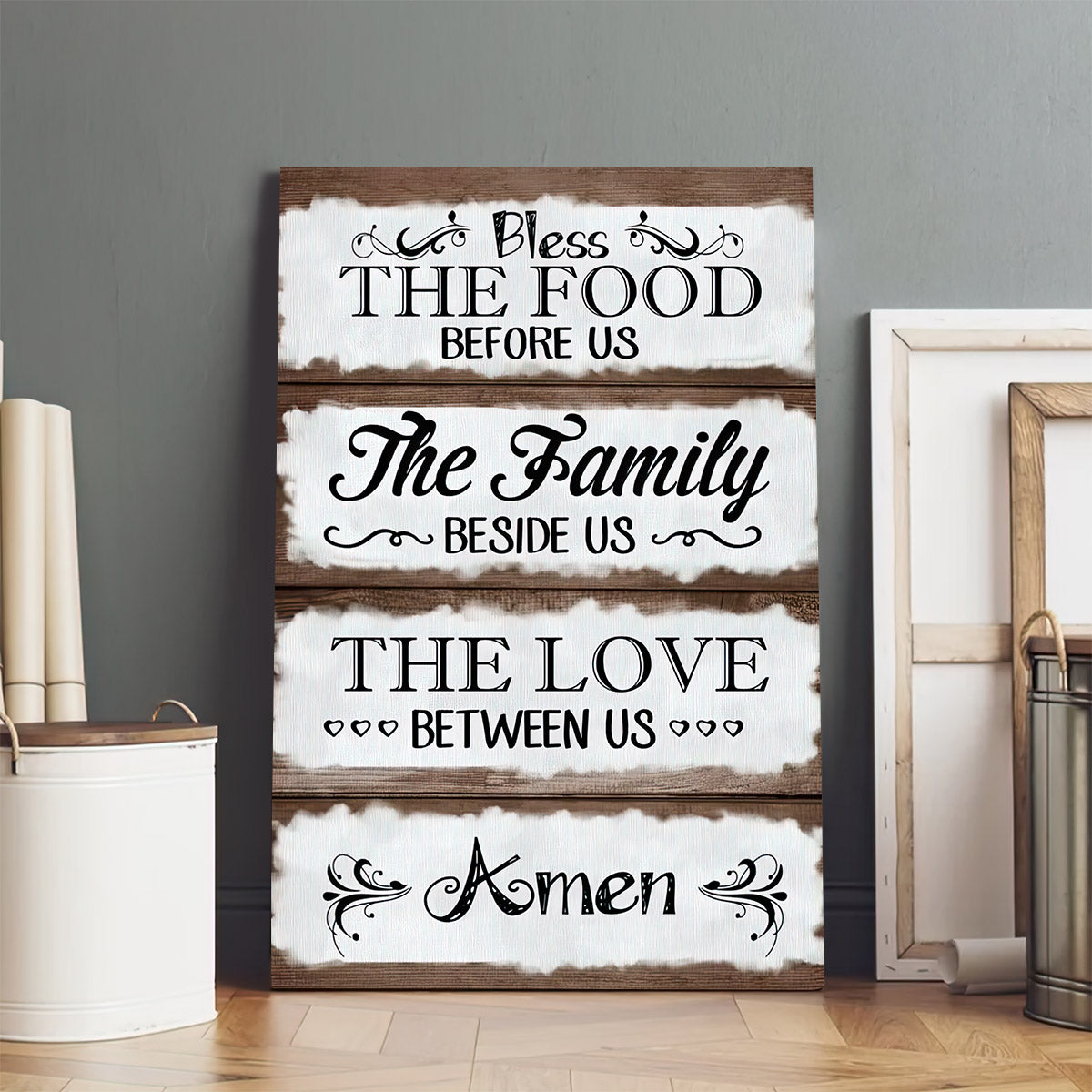 Bless The Food Before Us Wall Art Canvas Print Christian Decor - Religious Posters