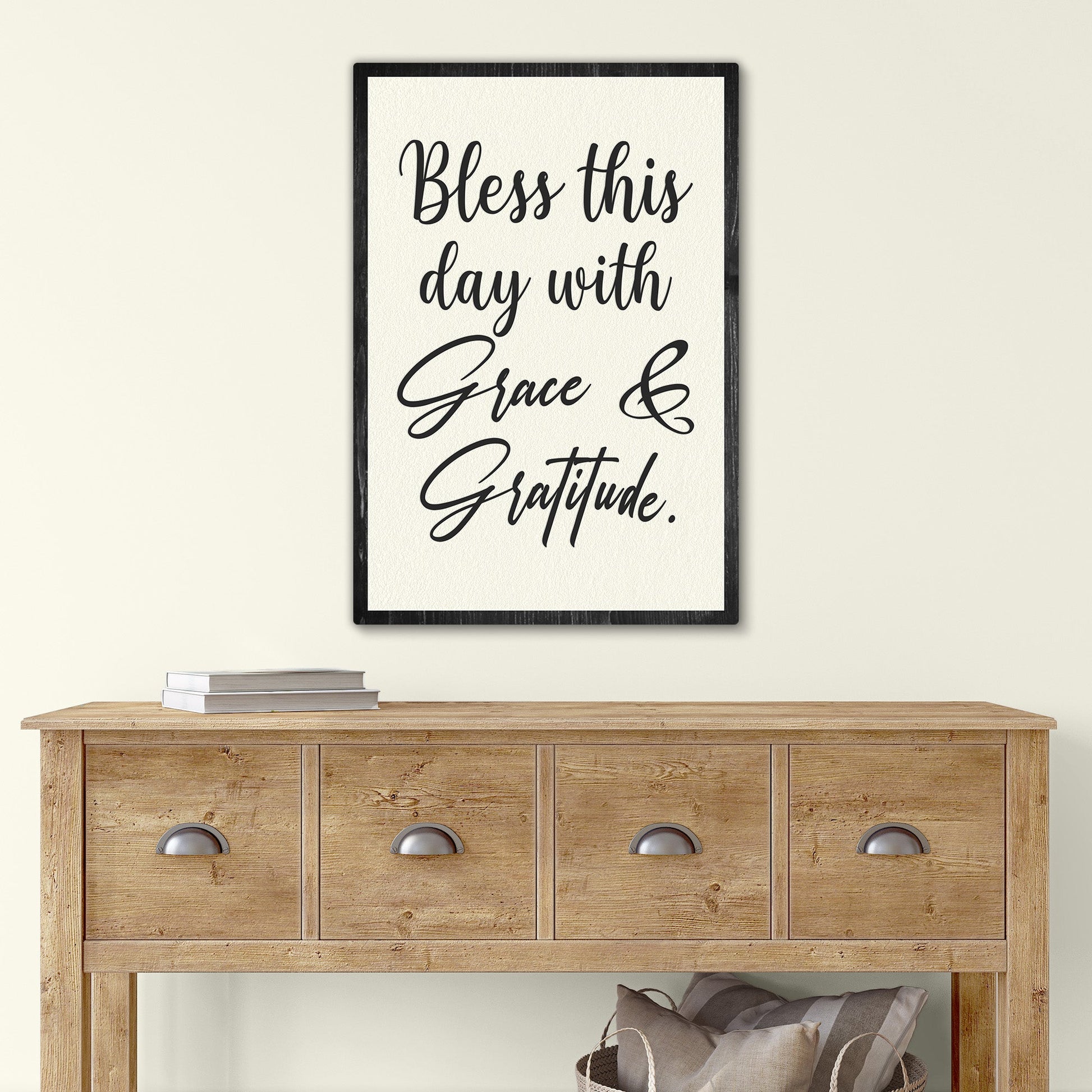 Bless This Day With Grace And Gratitude Canvas Wall Art - Christian Wall Decor - Bible Verse Canvas Art