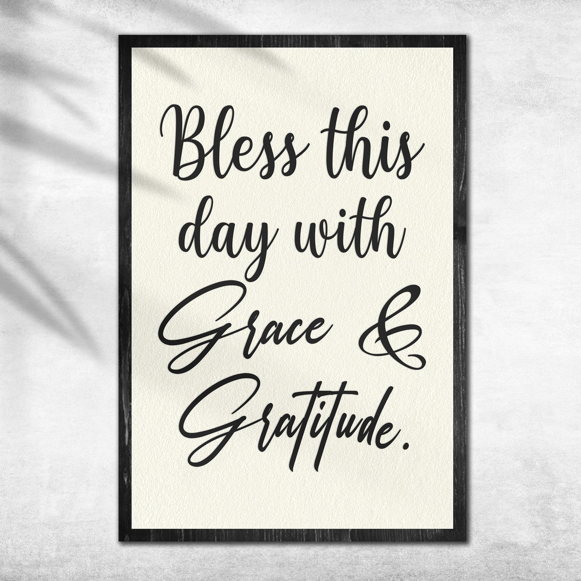 Bless This Day With Grace And Gratitude Canvas Wall Art - Christian Wall Decor - Bible Verse Canvas Art