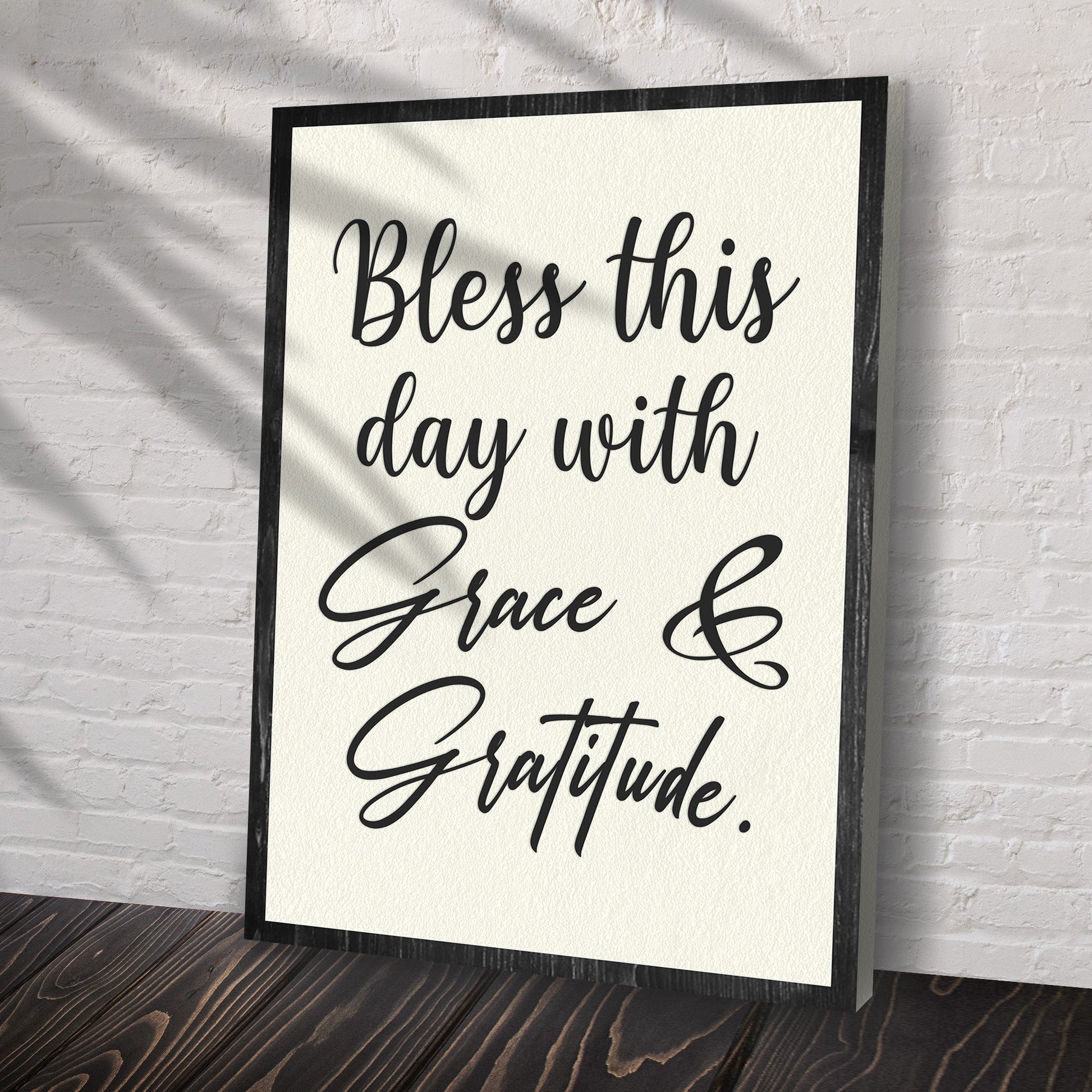 Bless This Day With Grace And Gratitude Canvas Wall Art - Christian Wall Decor - Bible Verse Canvas Art
