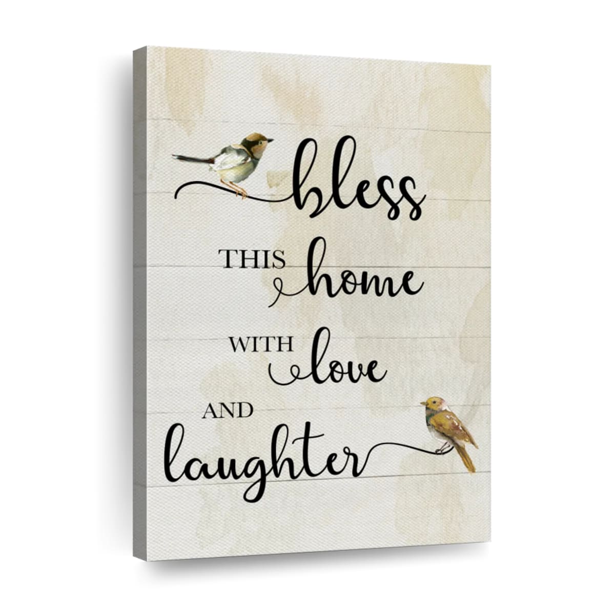 Bless This Home Songbirds Canvas Wall Art - Christian Wall Decor Art - Religious Wall Decor