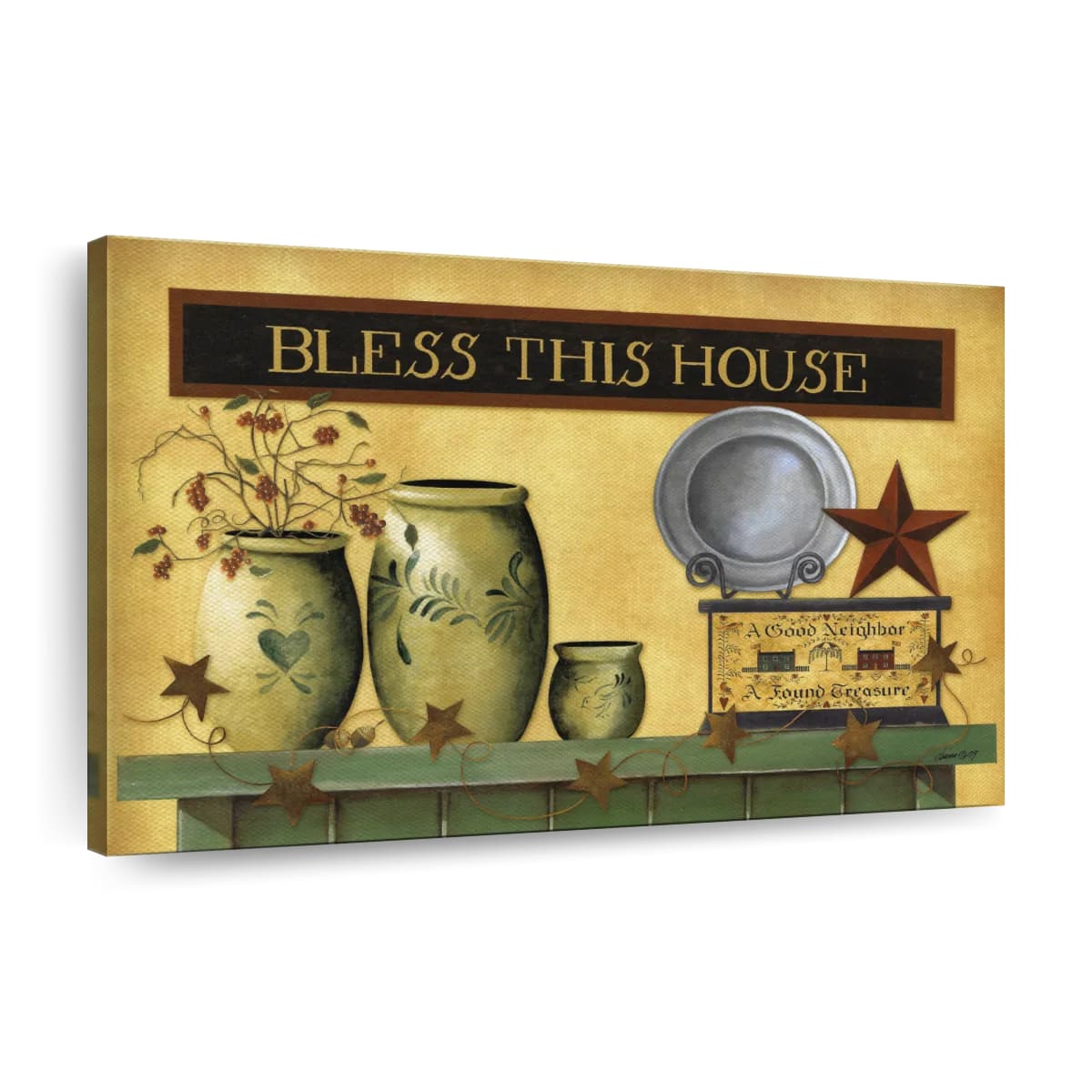 Bless This House Canvas Wall Art - Christian Canvas Wall Art - Religious Wall Art Canvas