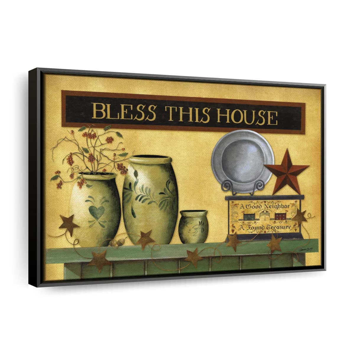 Bless This House Canvas Wall Art - Christian Canvas Wall Art - Religious Wall Art Canvas