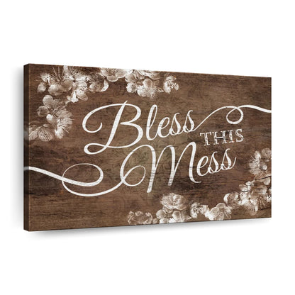 Bless This Mess Canvas Wall Art - Christian Canvas Wall Art - Religious Wall Art Canvas