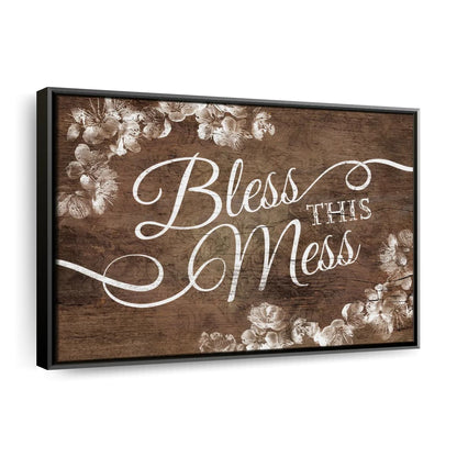Bless This Mess Canvas Wall Art - Christian Canvas Wall Art - Religious Wall Art Canvas
