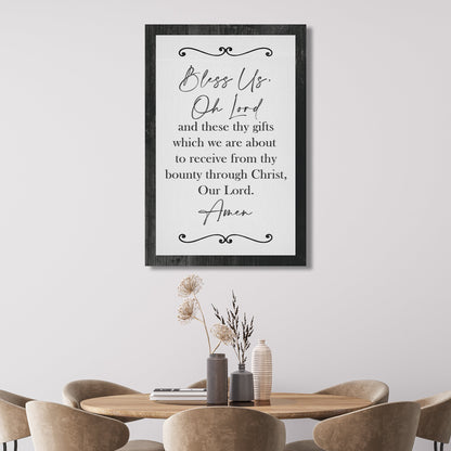 Bless Us Oh Lord And These Thy Gifts Canvas Wall Art - Christian Wall Decor - Bible Verse Canvas Art