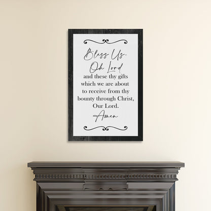 Bless Us Oh Lord And These Thy Gifts Canvas Wall Art - Christian Wall Decor - Bible Verse Canvas Art