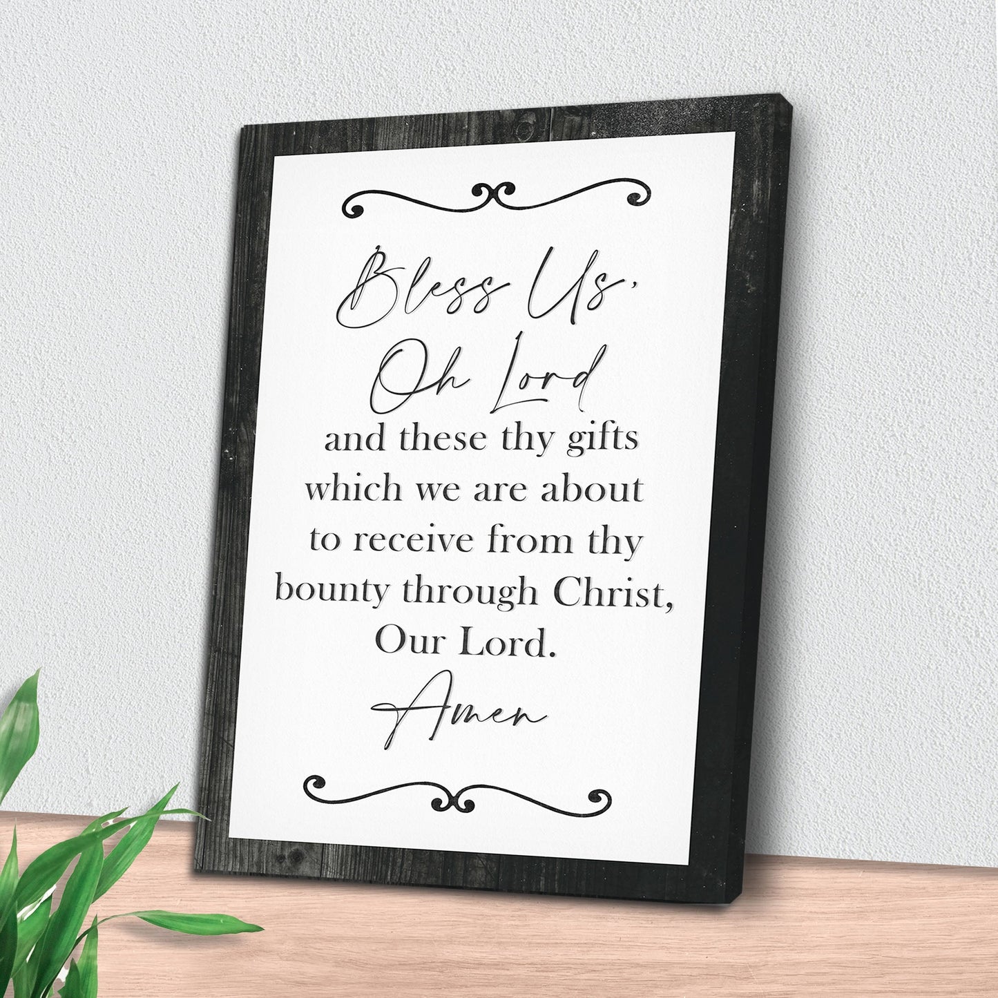 Bless Us Oh Lord And These Thy Gifts Canvas Wall Art - Christian Wall Decor - Bible Verse Canvas Art