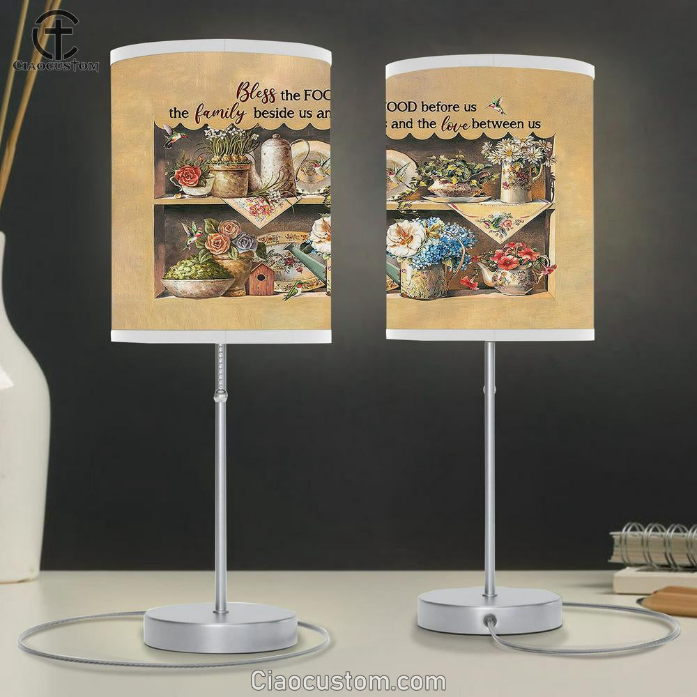 Bless the food before us Brilliant garden Table Lamp For Bedroom - Bible Verse Table Lamp - Religious Room Decor