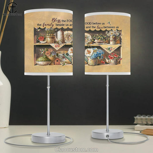 Bless the food before us Brilliant garden Table Lamp For Bedroom - Bible Verse Table Lamp - Religious Room Decor