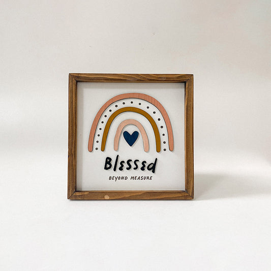 Blessed Beyond Measure Wood Sign - Bible Verse Sign - Christian Wood Signs