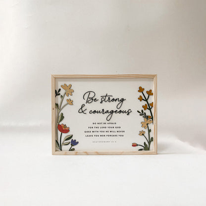 Be Strong And Courageous Do Not Be Afraid Bible Verse Wood Sign - Christian Wood Signs