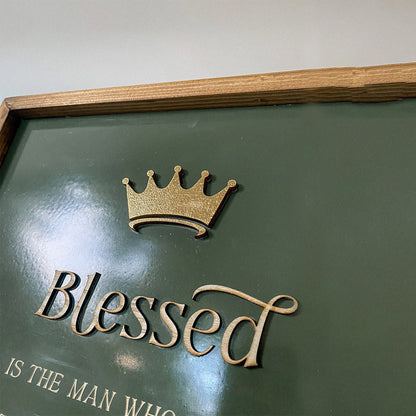 Blessed James 1 12 Wood Sign - Bible Verse Sign - Christian Wood Signs
