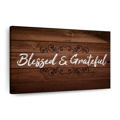 Blessed And Grateful II Canvas Wall Art - Christian Canvas Wall Art - Religious Wall Art Canvas