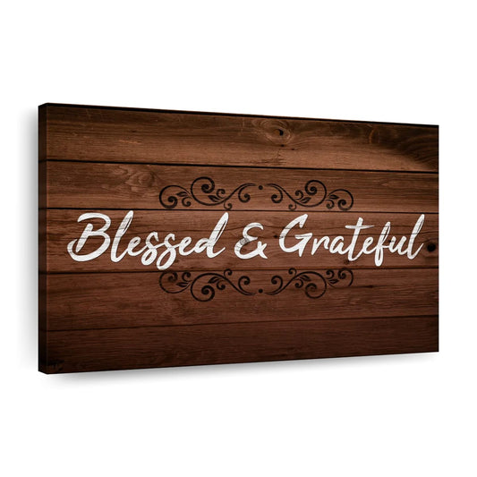 Blessed And Grateful II Canvas Wall Art - Christian Canvas Wall Art - Religious Wall Art Canvas