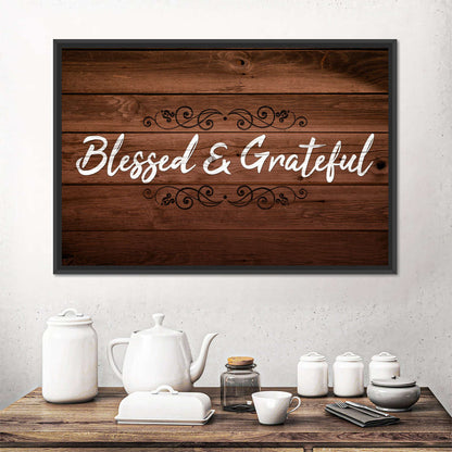 Blessed And Grateful II Canvas Wall Art - Christian Canvas Wall Art - Religious Wall Art Canvas