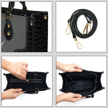 Blessed Are Those Who Spoil And Pamper Cross And Sunflower Leather Bag - Personalized Leather Bag With Handle for Christian Women