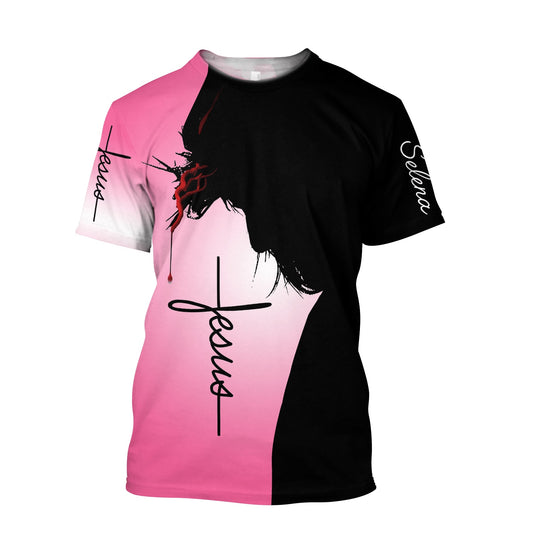 Blessed By God Spoiled By Husband Proteced By Both Jesus Pinky Shirts - Christian 3d Shirts For Men Women