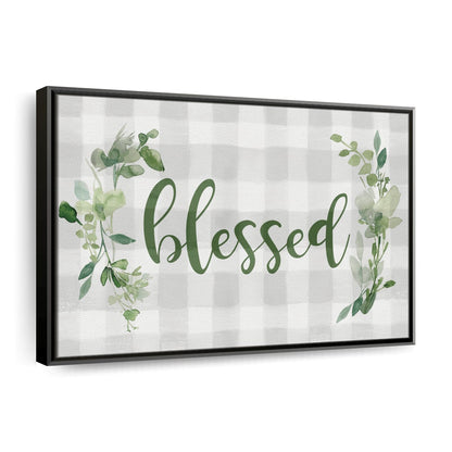 Blessed Checked Canvas Wall Art - Christian Canvas Wall Art - Religious Wall Art Canvas