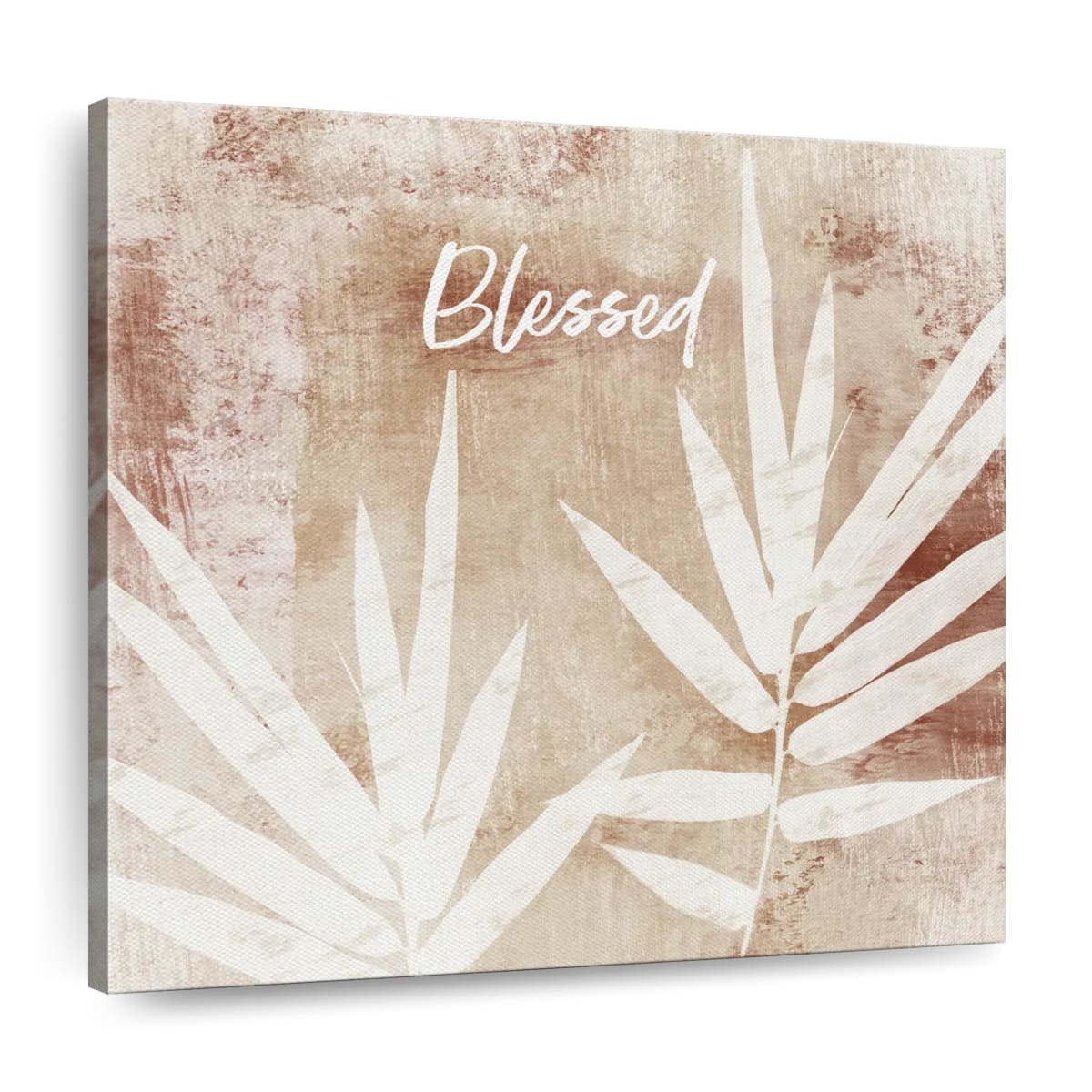 Blessed Fall Leaf Square Canvas Wall Art - Bible Verse Wall Art Canvas ...
