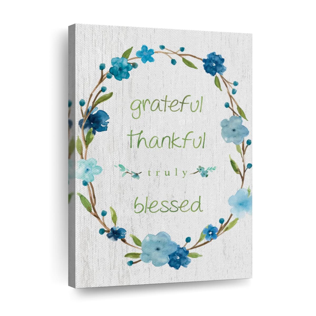 Blessed Flower Wreath Canvas Wall Art - Christian Wall Decor Art - Religious Wall Decor