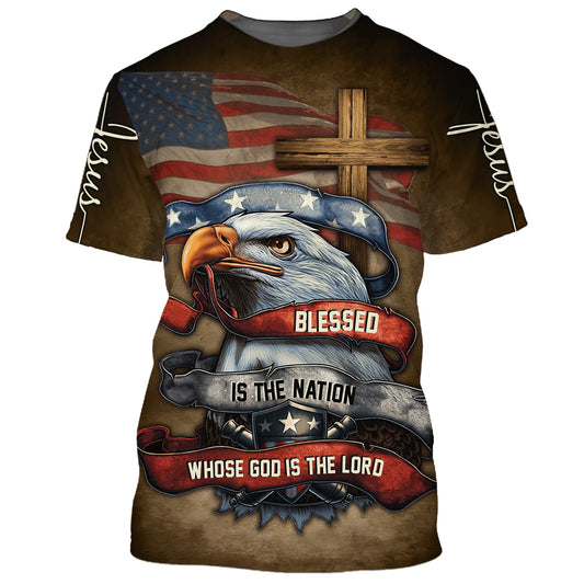 Blessed Is The Nation Whose God Is The Lord 3D All Over Printed Shirt for Men and Women