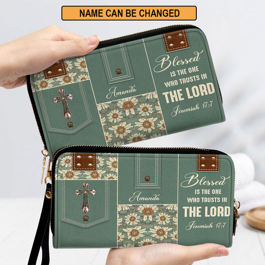 Blessed Is The One Who Trusts In The Lord - Adorable Personalized Clutch Purse - Women Clutch Purse