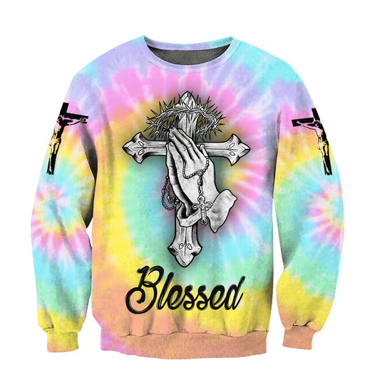 Blessed Jesus Colorful - Christian Sweatshirt For Women & Men