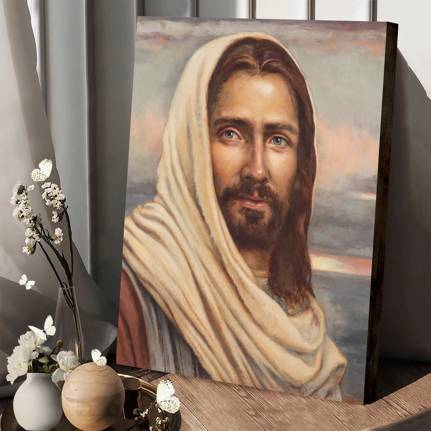 Blessed Savior Canvas Wall Art - Jesus Picture - Jesus Portrait Canvas