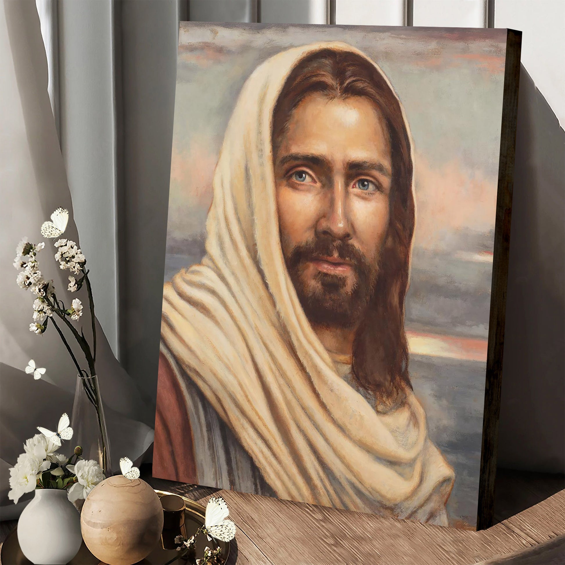 Blessed Savior Canvas Wall Art - Jesus Picture - Jesus Portrait Canvas