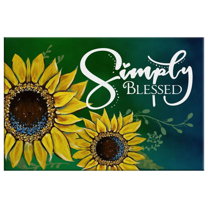 Blessed Simply Blessed Sunflower Canvas Wall Art - Christian Canvas - Faith Canvas
