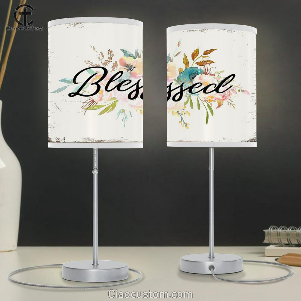 Blessed Table Lamp Room Decor - Christian Lamp Art for Church, Living Room, Bedroom, Kitchen