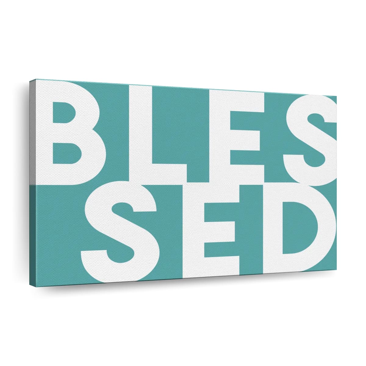 Blessed White Canvas Wall Art - Christian Canvas Wall Art - Religious Wall Art Canvas