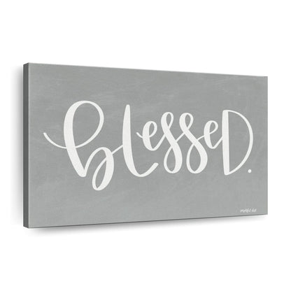 Blessed White Wall Art Canvas - Christian Canvas Wall Art - Religious Wall Art Canvas
