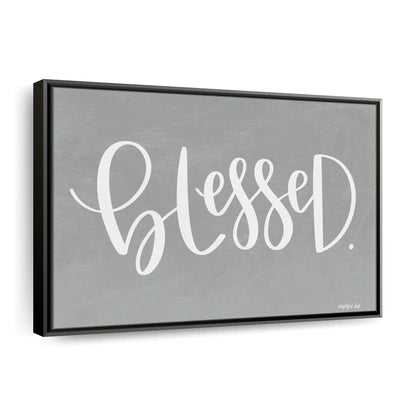Blessed White Wall Art Canvas - Christian Canvas Wall Art - Religious Wall Art Canvas