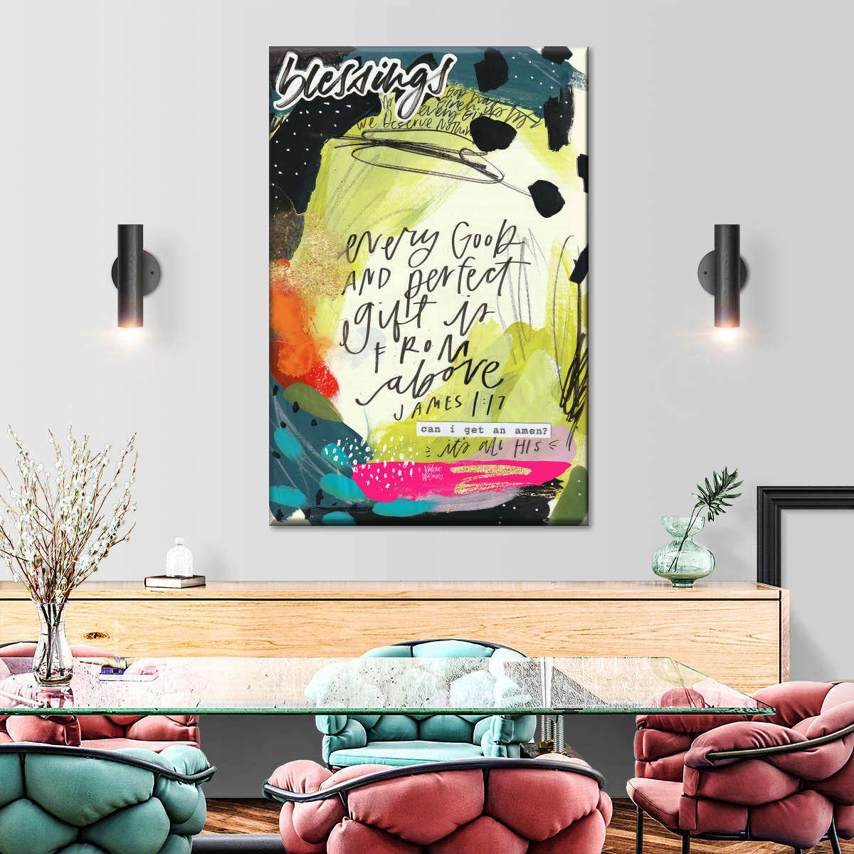 Blessings Canvas Wall Art - Christian Wall Decor Art - Religious Wall Decor