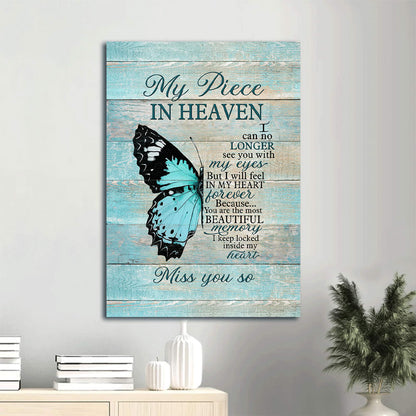 Blue Butterfly You Are The Most Memory Heaven Canvas Wall Art - Christian Gift