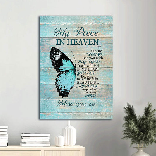 Blue Butterfly You Are The Most Memory Heaven Canvas Wall Art - Christian Gift