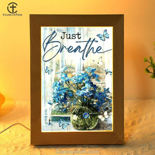 Blue Daisy, Glass Vase, Blue Butterfly, Window Scarf, Just Breathe Frame Lamp