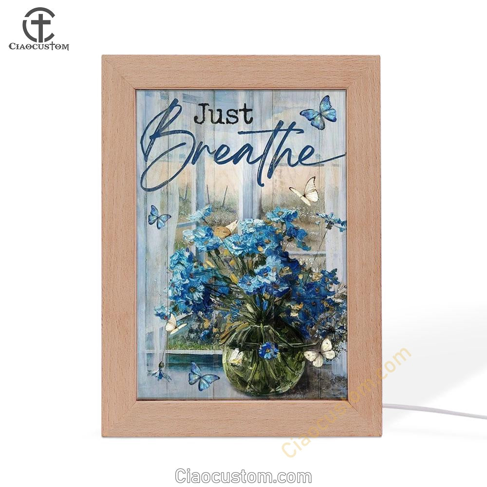 Blue Daisy, Glass Vase, Blue Butterfly, Window Scarf, Just Breathe Frame Lamp