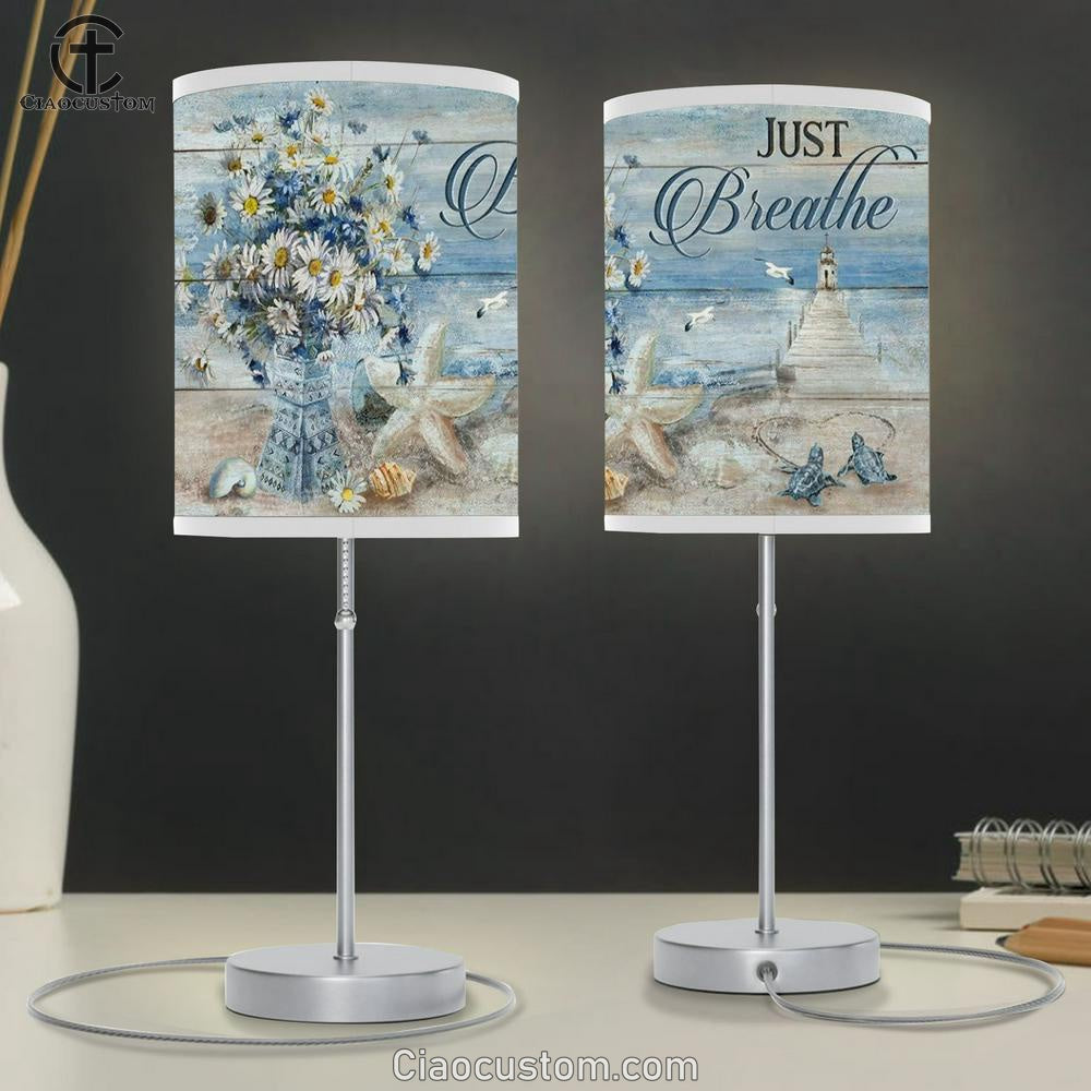 Blue Ocean, Pretty Daisy Vase, Sea Turtle, Light House, Just Breathe Table Lamp