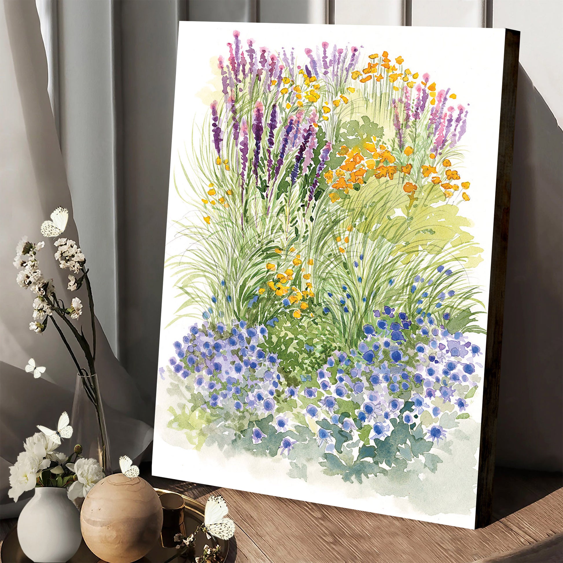 Blues Garden Canvas Print - Easter Wall Art - Easter Vertical Canvas - Easter Gift