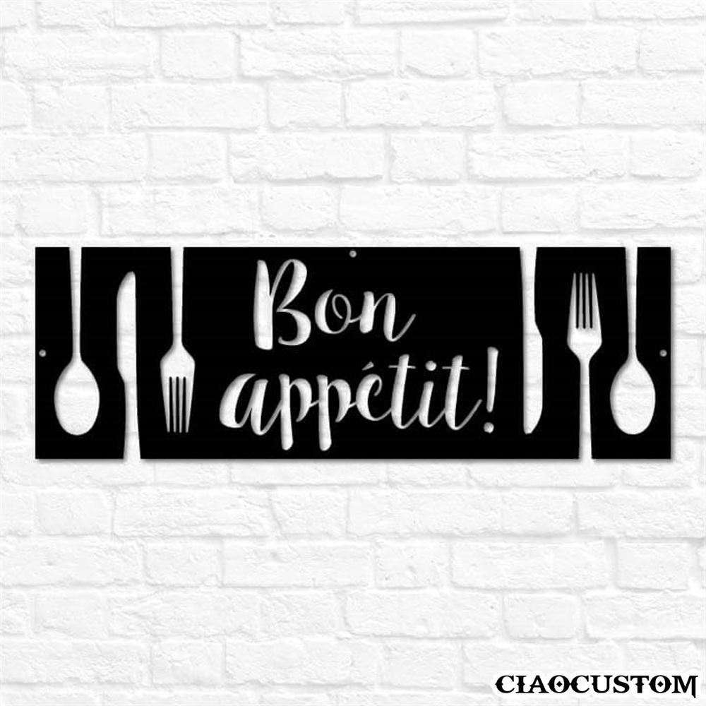 Bon Appetit Metal Sign - Decorative Metal Wall Art - Metal Signs Outdoor