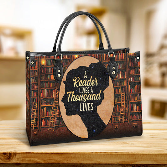 Book A Reader Lives A Thousand Lives Leather Bag - Best Gifts For Book Lovers - Women's Pu Leather Bag